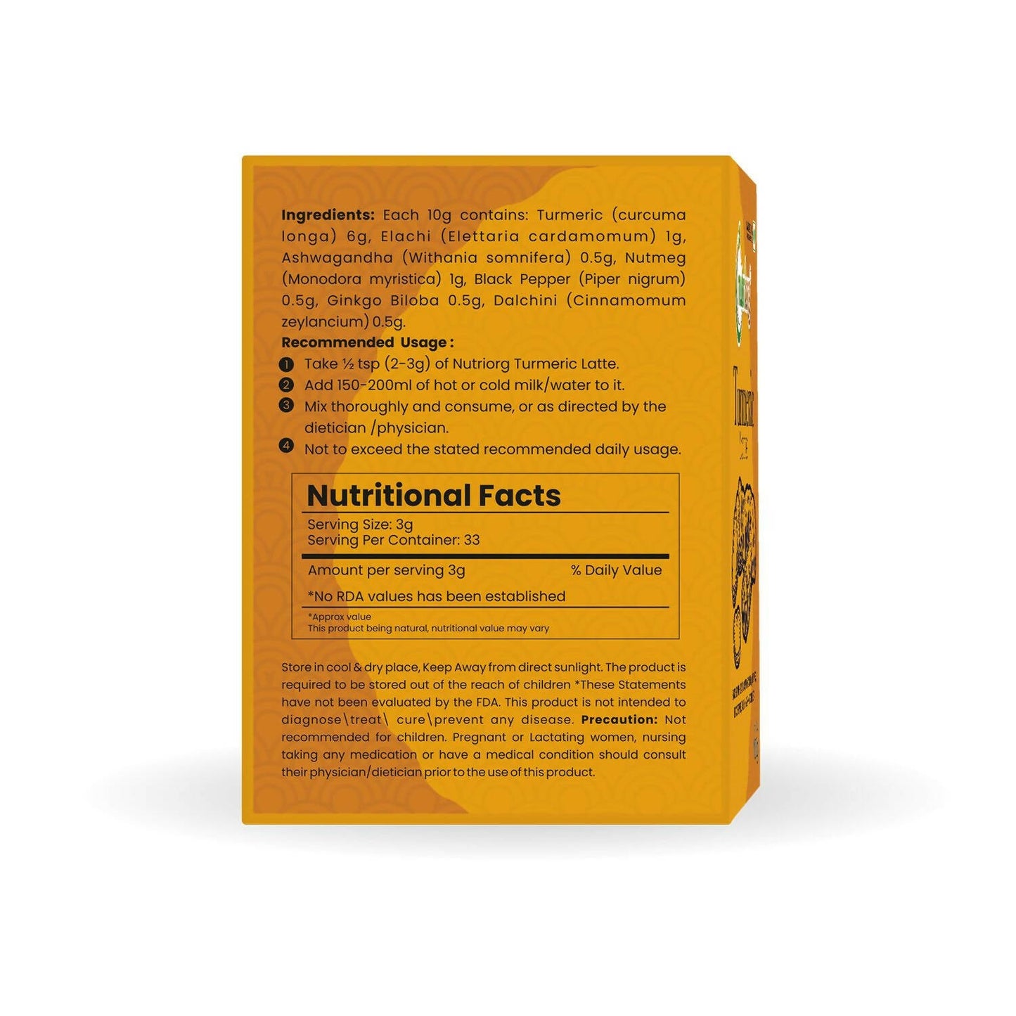 Nutriorg Certified Organic Turmeric Latte