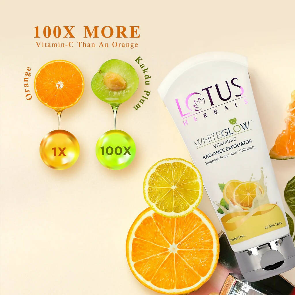 Lotus Herbals WhiteGlow Vitamin-C Radiance Exfoliator - DrMediCart