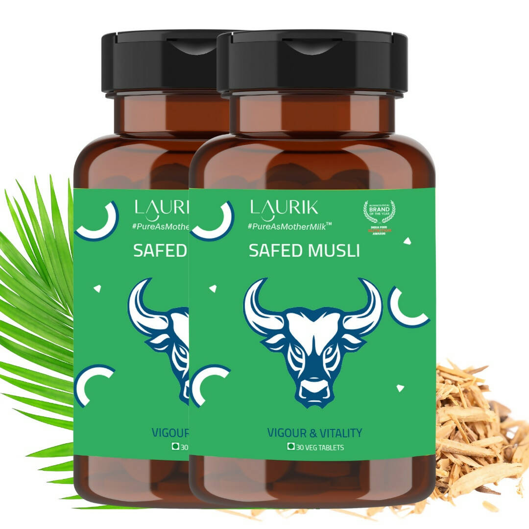Laurik Perfomax Safed Musli, Ashwagandha, Gokhru Tablets | Supports Strength And Vitality