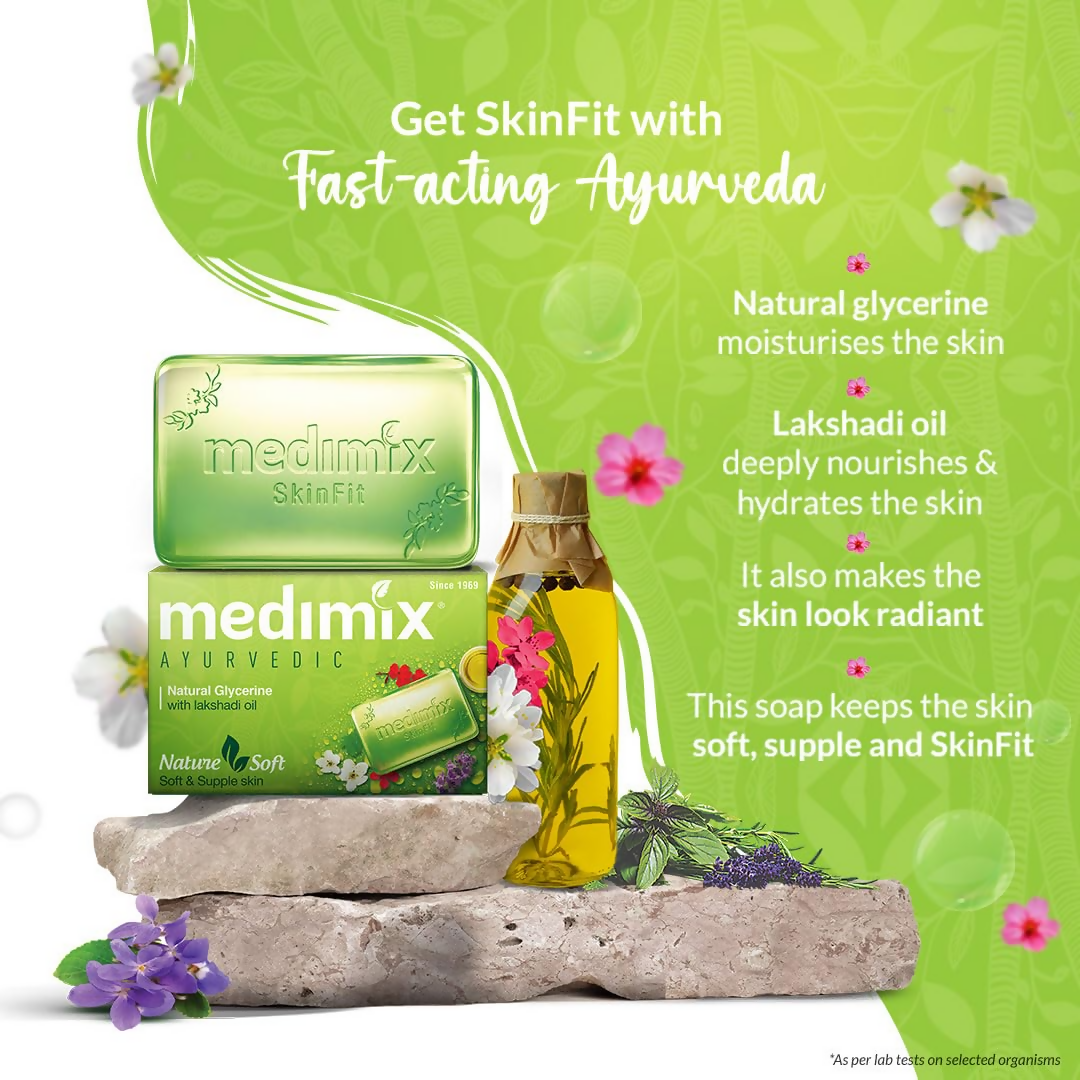 Medimix Ayurvedic Natural Glycerine Bathing Soap with Lakshadi Oil