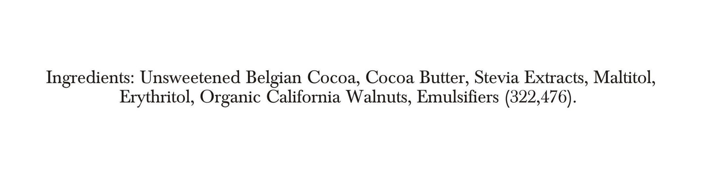 Zevic 70% Dark Belgian Couverture Chocolate with Organic Californian Walnuts