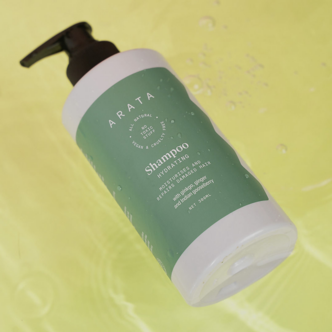 Arata SLS & Paraben Free Hydrating Shampoo With Ginkgo, Ginger & Indian Gooseberry