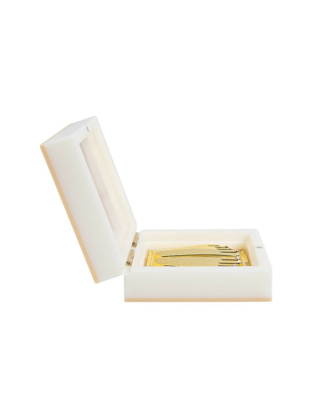 Golden Peacock White 24 CT Gold Polished Ram Darbar Prayer Box