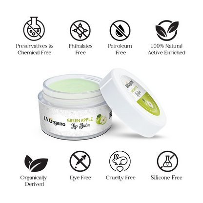 LA Organo Green Apple Lip Balm For Dry Chapped Lips - DrMediCart