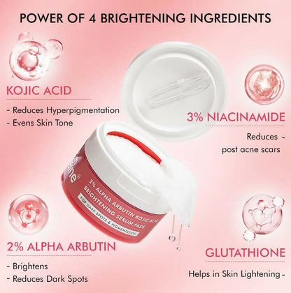 mCaffeine Clear Glow 2% Alpha Arbutin Kojic Acid Brightening Serum Pads