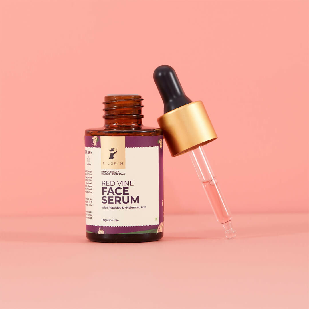 Buy Pilgrim Red Vine Face Serum For age support  from DrMediCart, Ship from India to USA