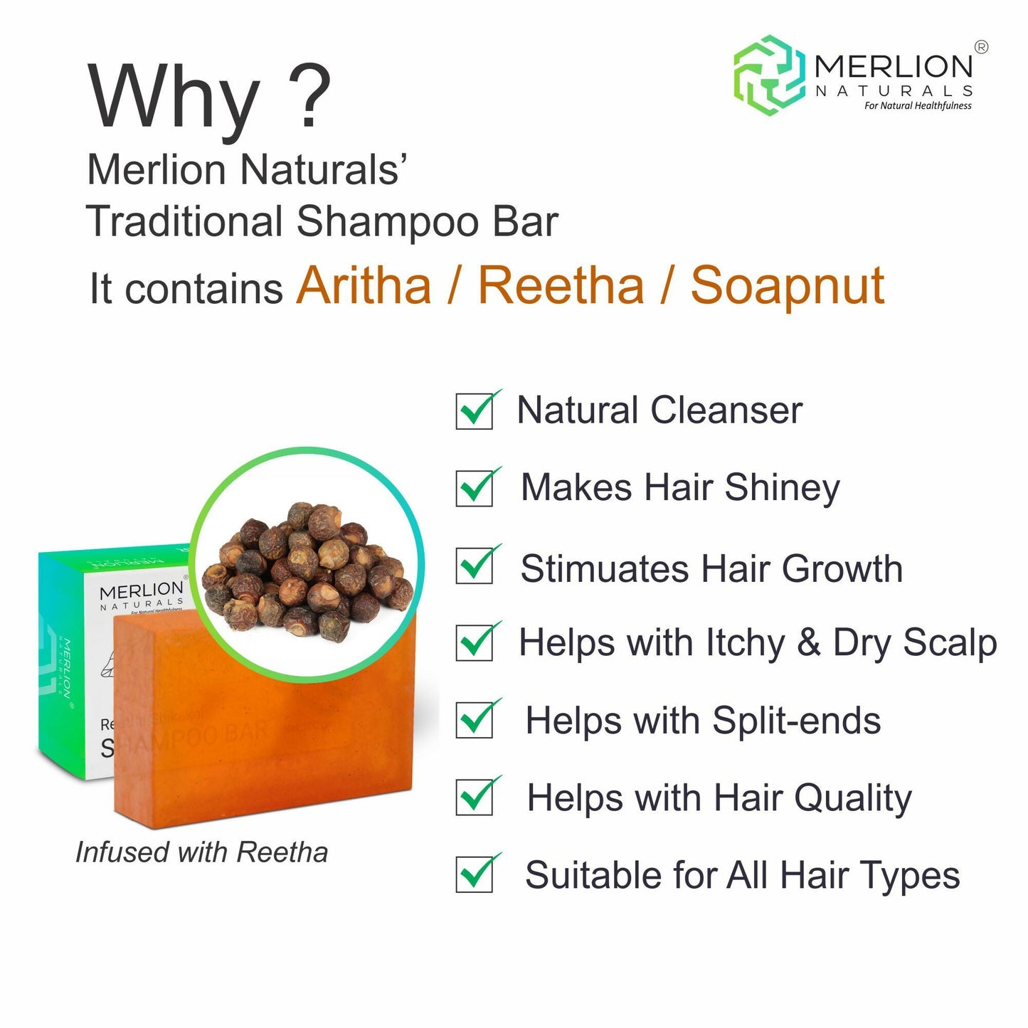Merlion Naturals Reetha Shikakai Shampoo Bar