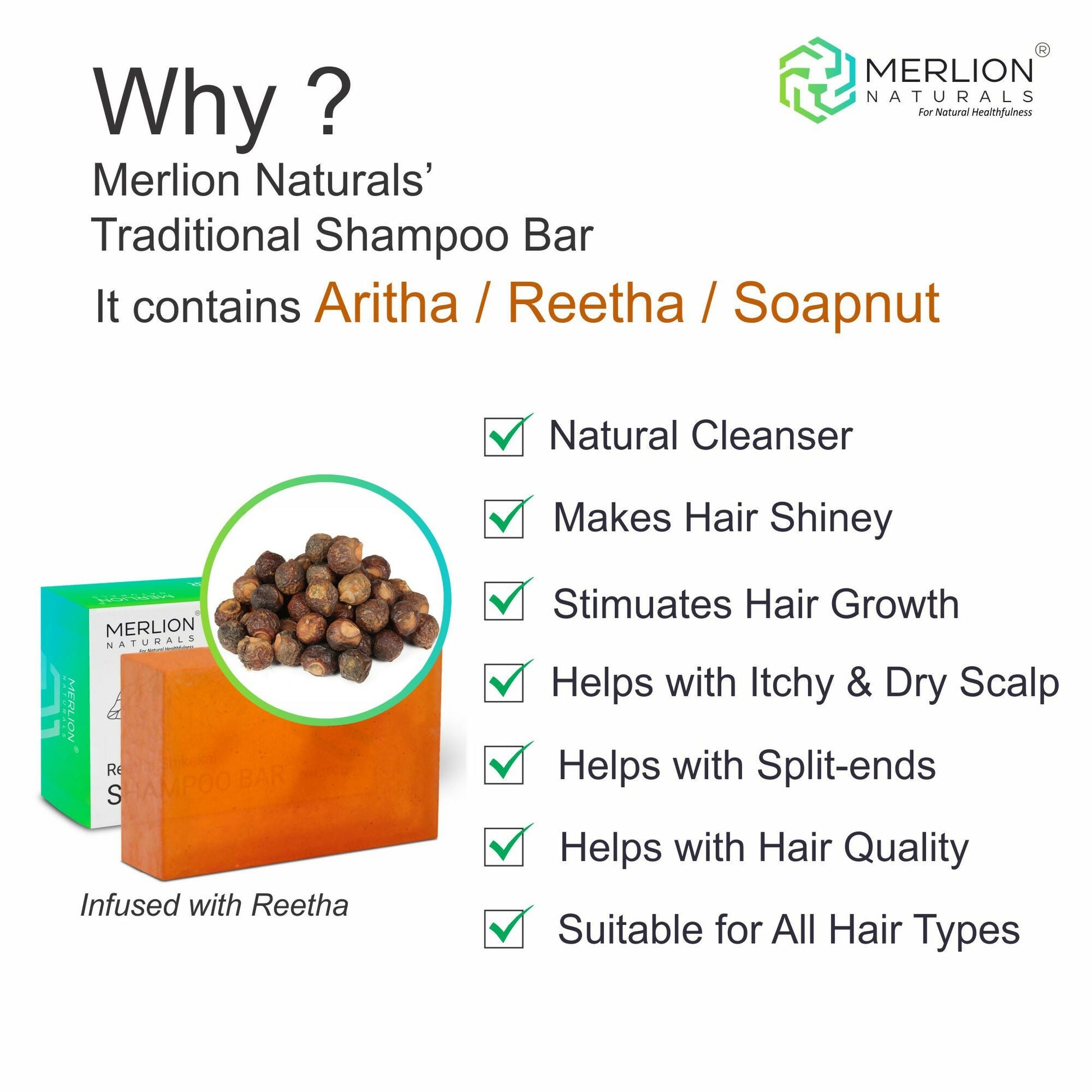 Merlion Naturals Reetha Shikakai Shampoo Bar