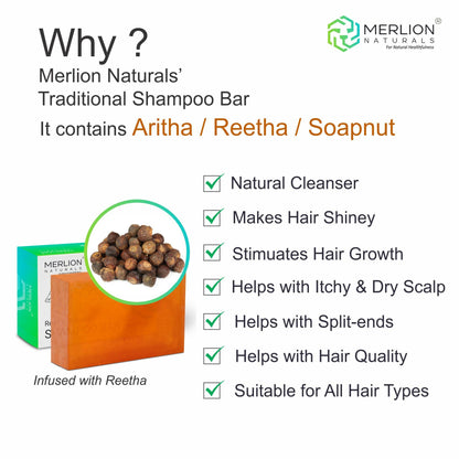 Merlion Naturals Reetha Shikakai Shampoo Bar