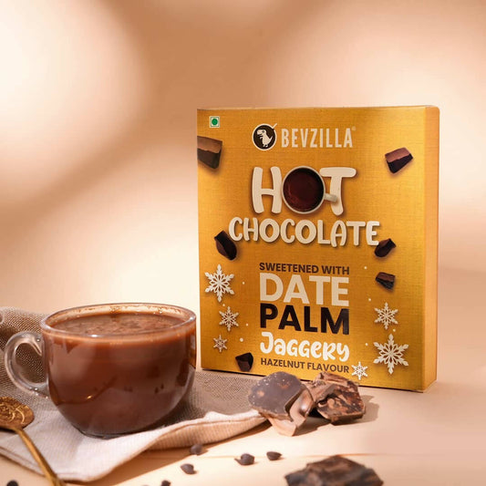 Buy Bevzilla Hot Chocolate Powder (Hazelnut) Drink Powder With Organic Date Palm Jaggery from DrMediCart, Ship from India to USA