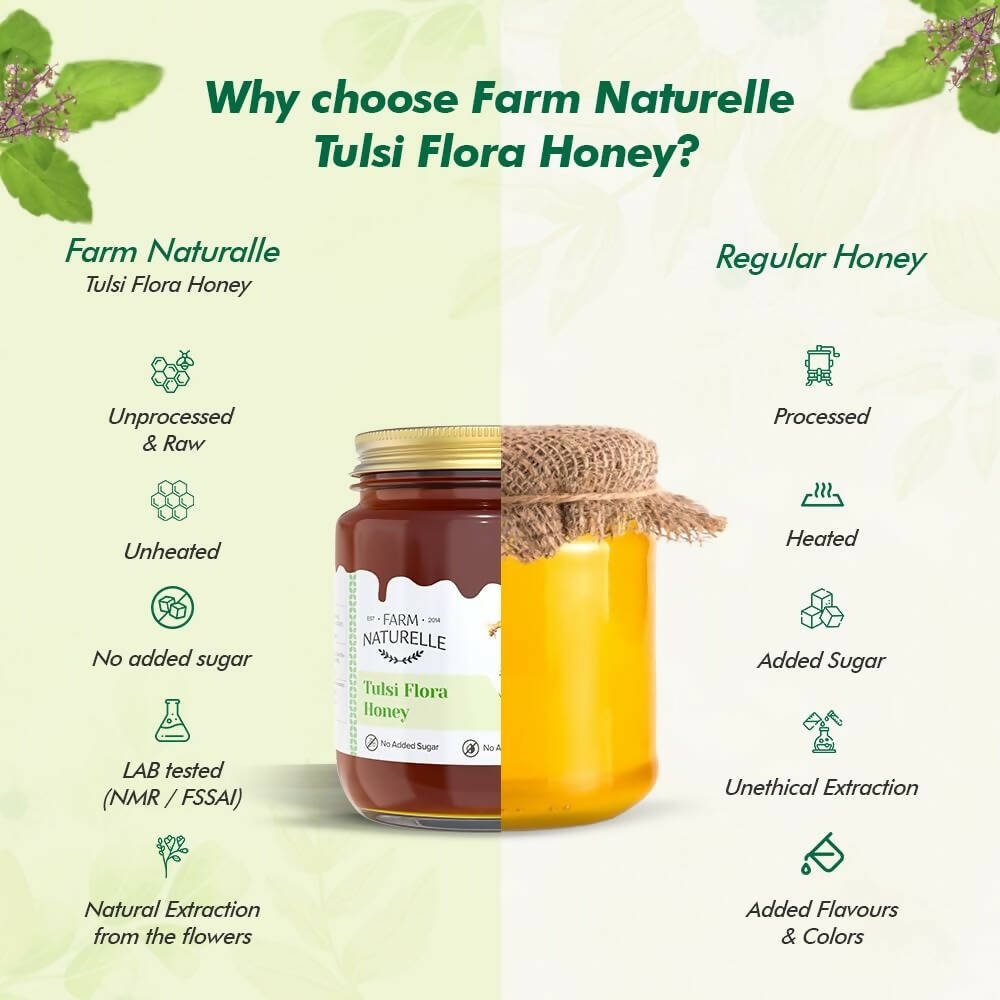 Farm Naturelle Vana Tulsi Honey Forest Flower Honey