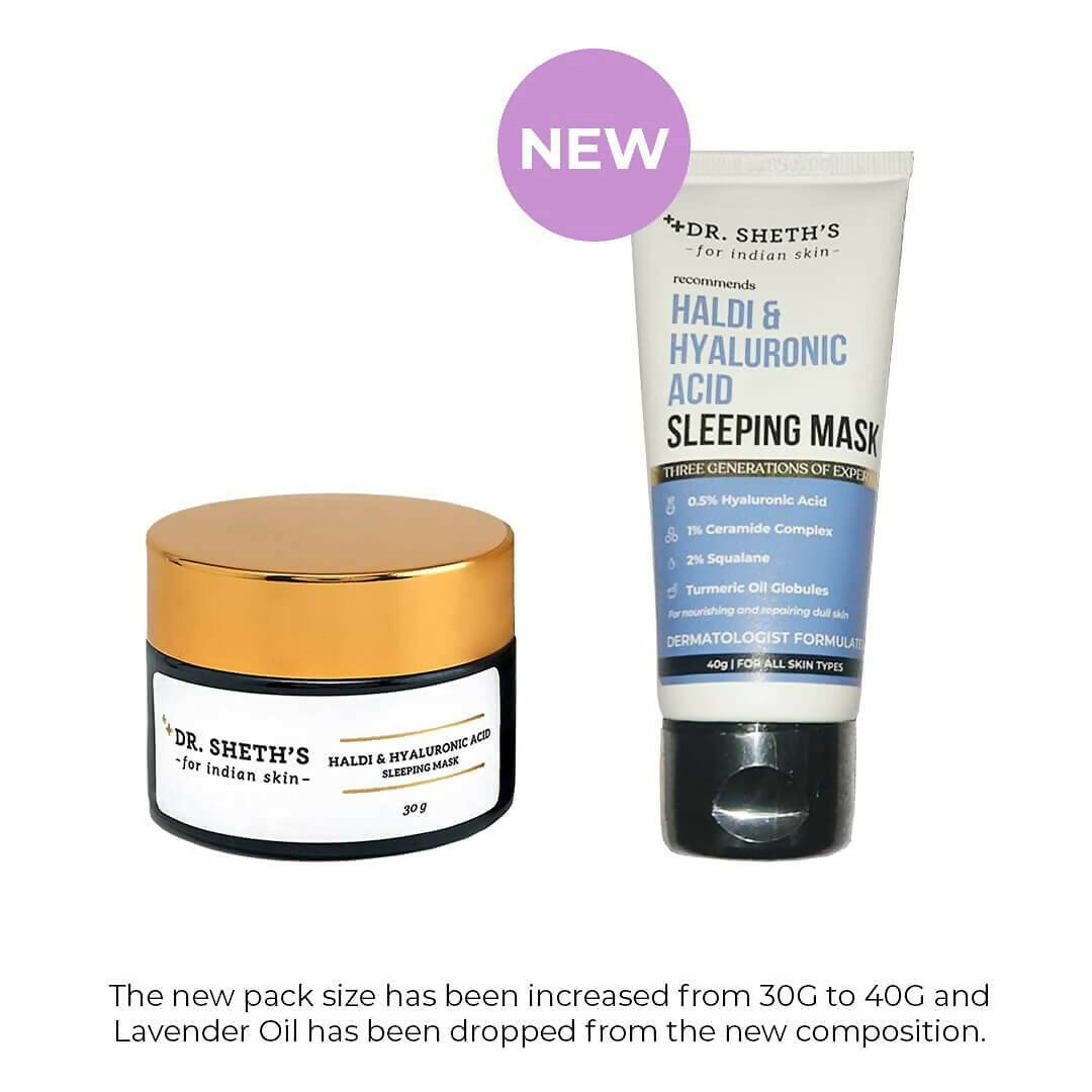 Dr. Sheth's Haldi & Hyaluronic Acid Sleeping Mask Cream For Even Tone, Acne, Dullness & Hydration, For All Skin Types