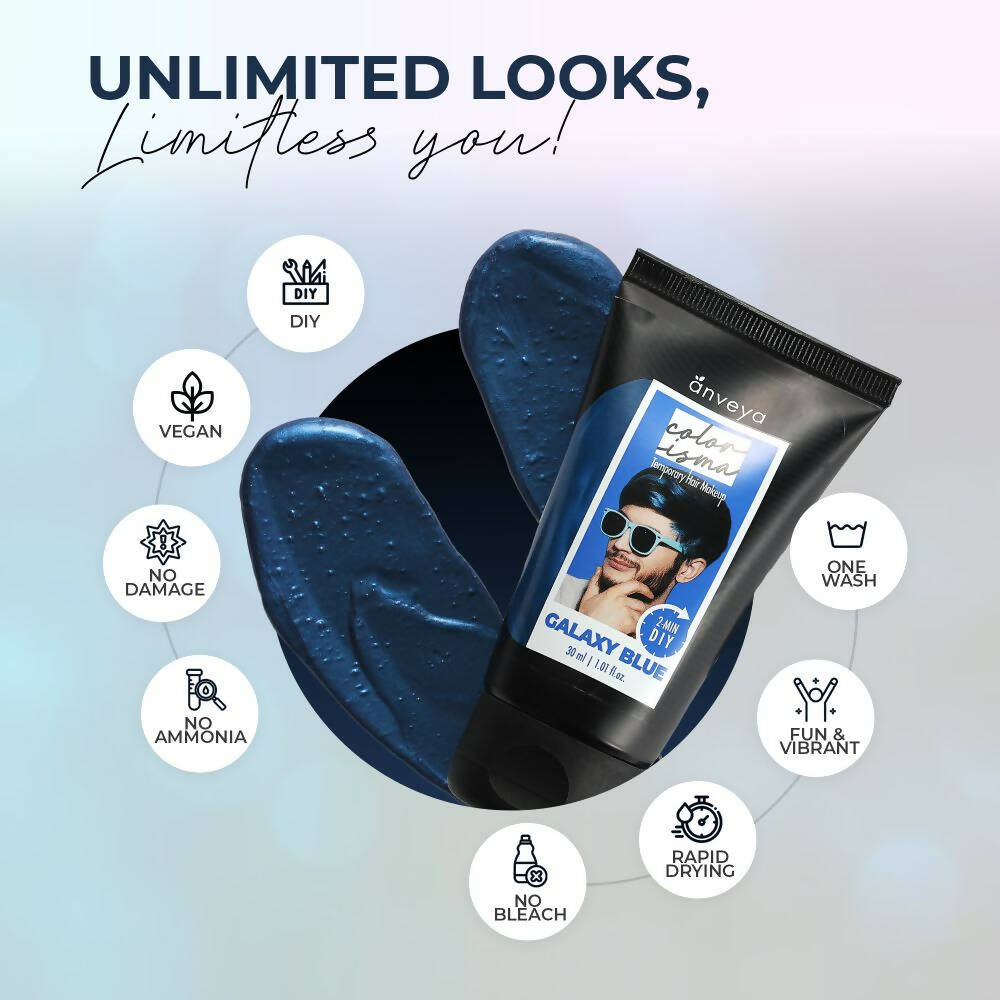 Buy Anveya Colorisma Galaxy Blue - Temporary Hair Color from DrMediCart, Ship from India to USA