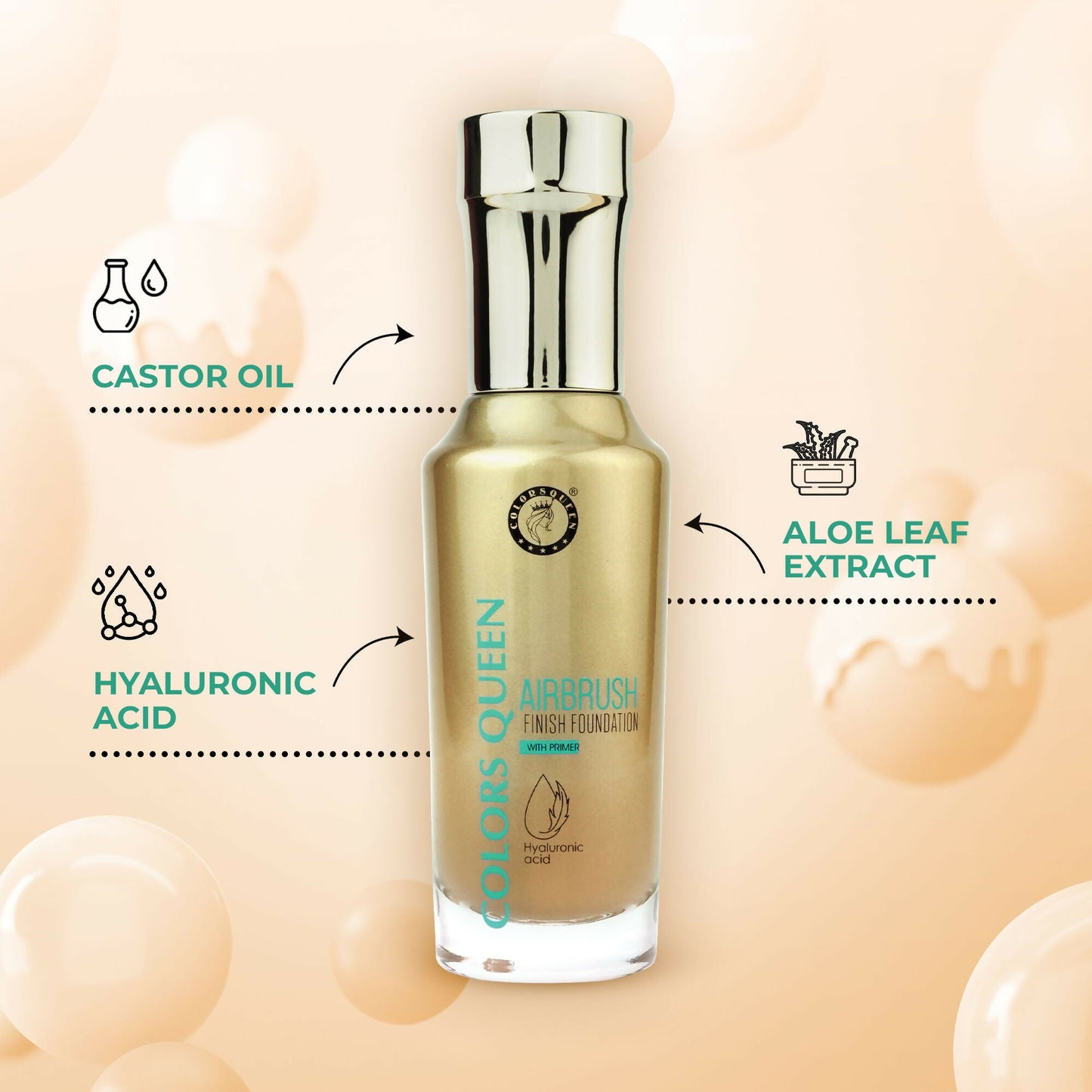 Colors Queen Airbrush Foundation With Primer - Classic Ivory