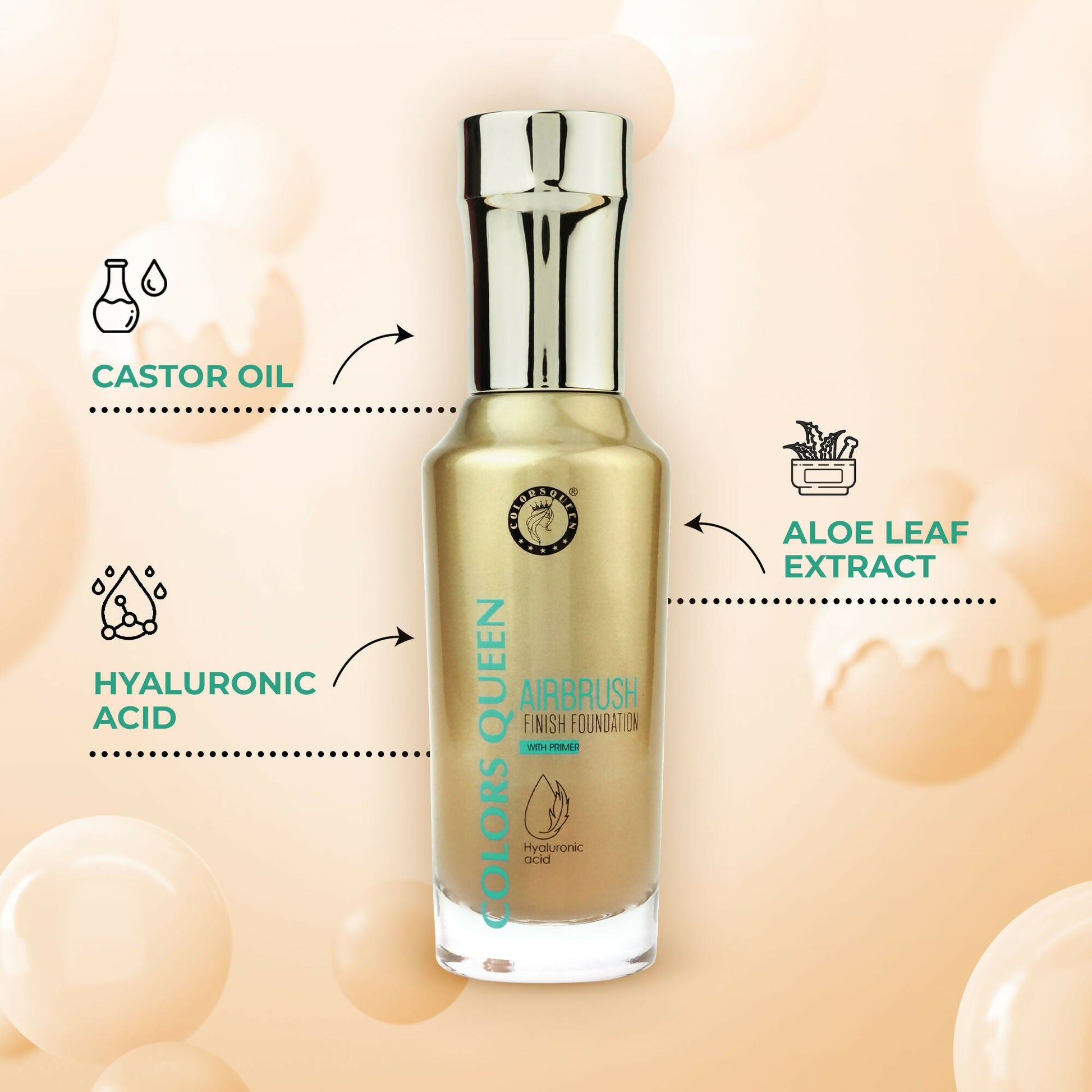 Colors Queen Airbrush Foundation With Primer - Classic Ivory