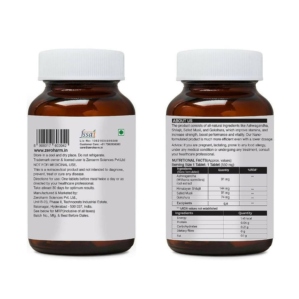 Zeroharm Nano Himalayan Sj With Ashwagandha, Safed Musli - Drmedicart