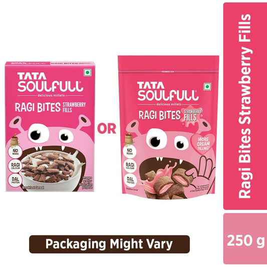 Buy Tata Soulfull Ragi Bites Strawberry Fills Breakfast Cereal from DrMediCart, Ship from India to USA