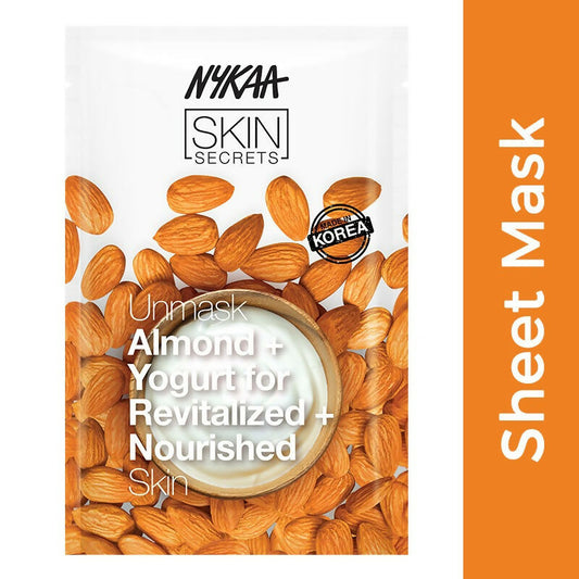 Buy Nykaa Skin Secrets Indian Rituals Almond + Yogurt Sheet Mask For Revitalized & Nourished Skin from DrMediCart, Ship from India to USA