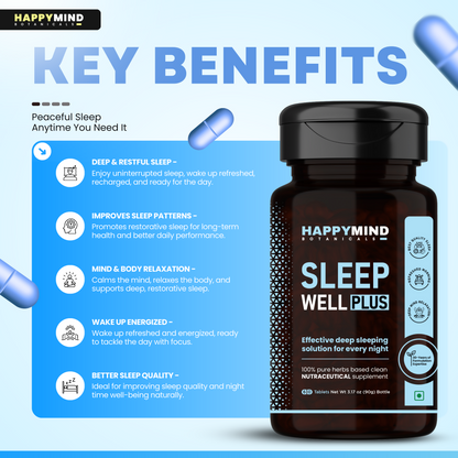 HappyMind Botanicals Sleep Well Plus Veg Tablets