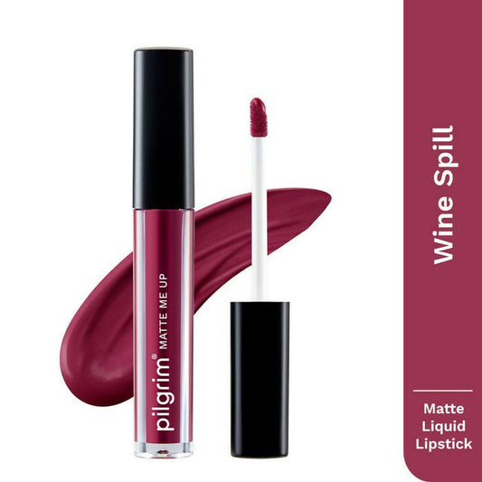 Buy Pilgrim Matte Me Up Liquid Lipstick Wine Spill from DrMediCart, Ship from India to USA