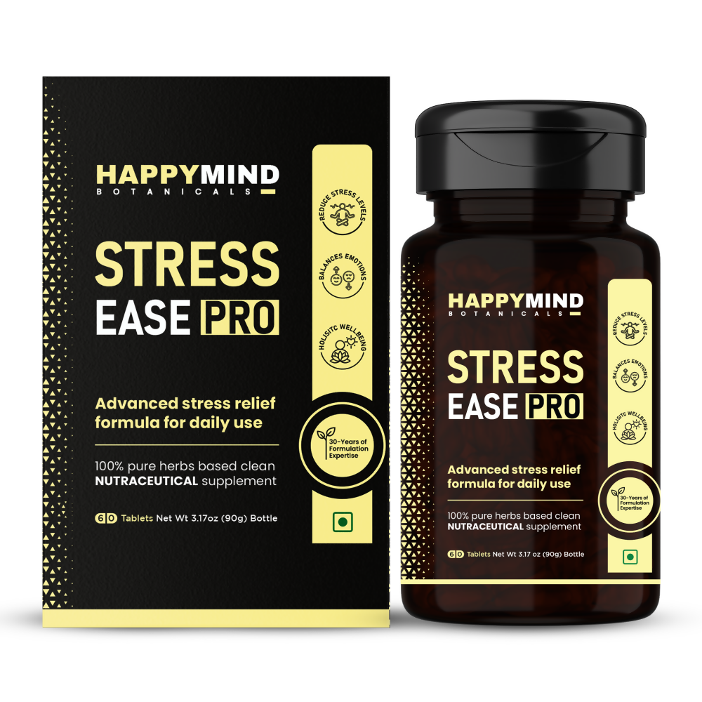 HappyMind Botanicals Stress Ease Pro Veg Tablets