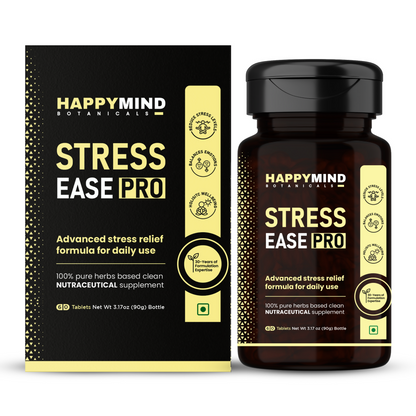 HappyMind Botanicals Stress Ease Pro Veg Tablets