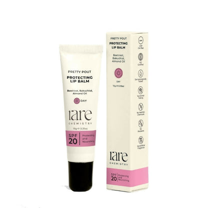 Rare Chemistry Pretty Pout Protecting Day Lip Balm, SPF 20, Beetroot Almond Oil, Moisturising
