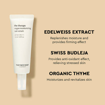 The Face Shop The Therapy Vegan Moisturizing Sun Serum SPF 50+ - Drmedicart