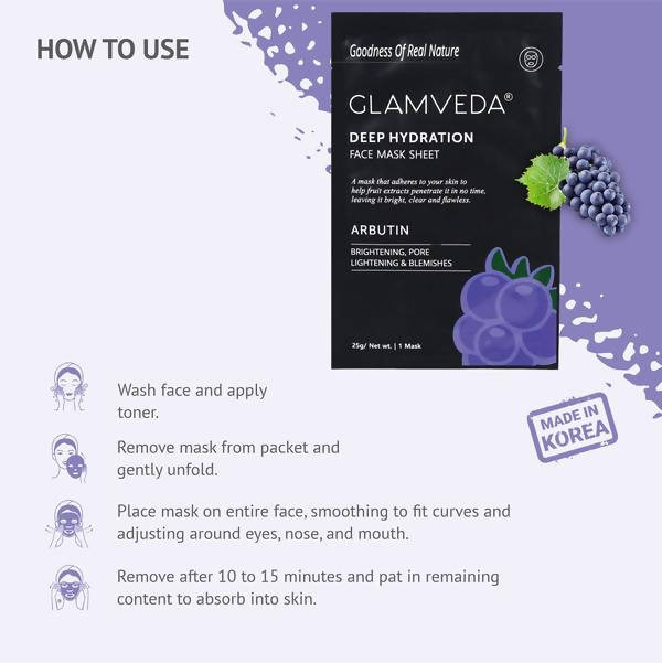 Glamveda Arbutin Anti Pigmentation & Brightening Sheet Mask