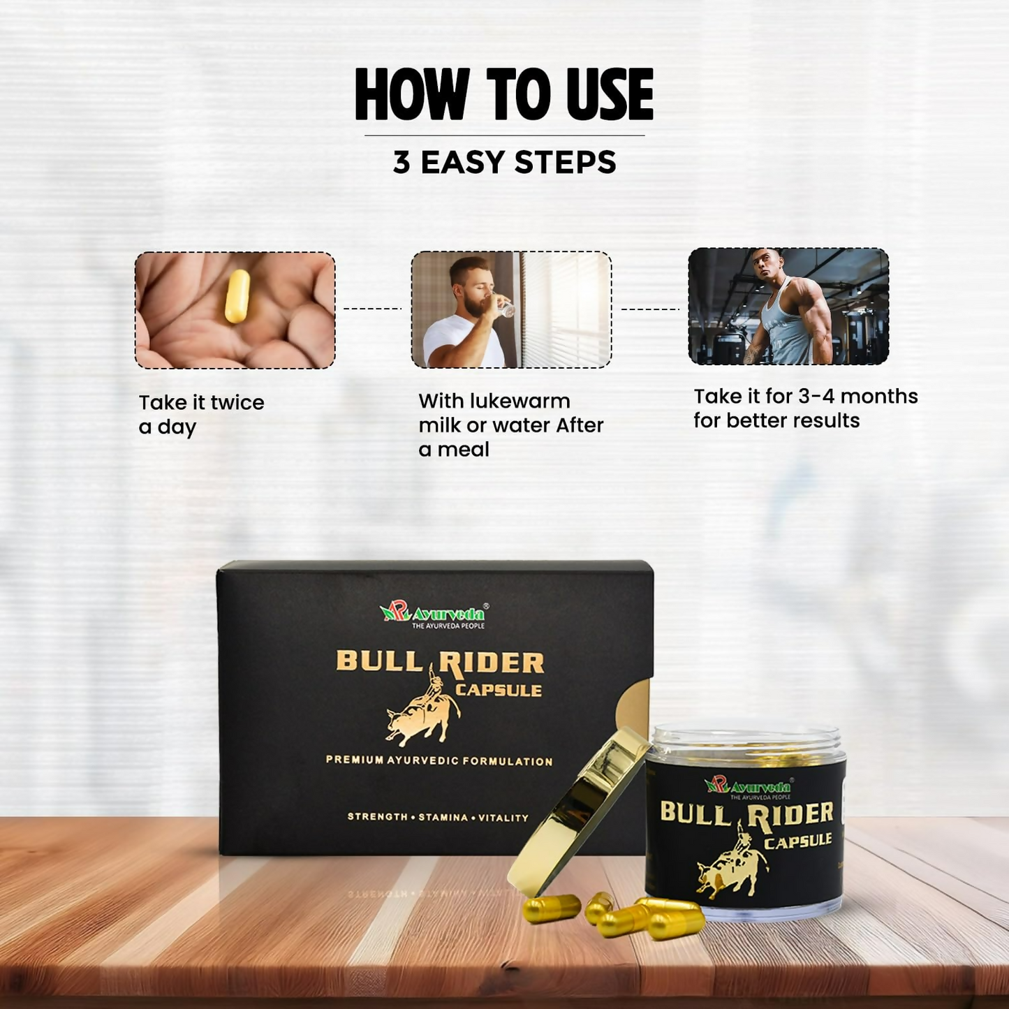 A R Ayurveda Bull Rider Capsules