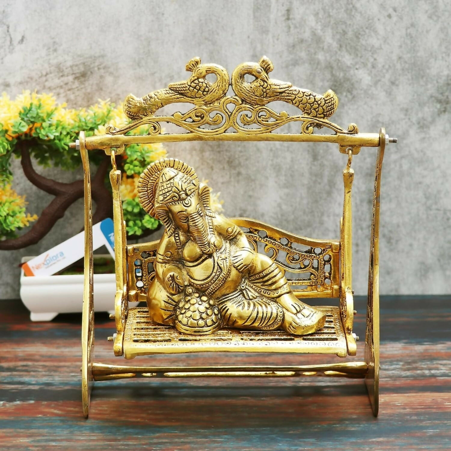 Buy Nexplora Industries Metal Ganesh On Jhula Idol