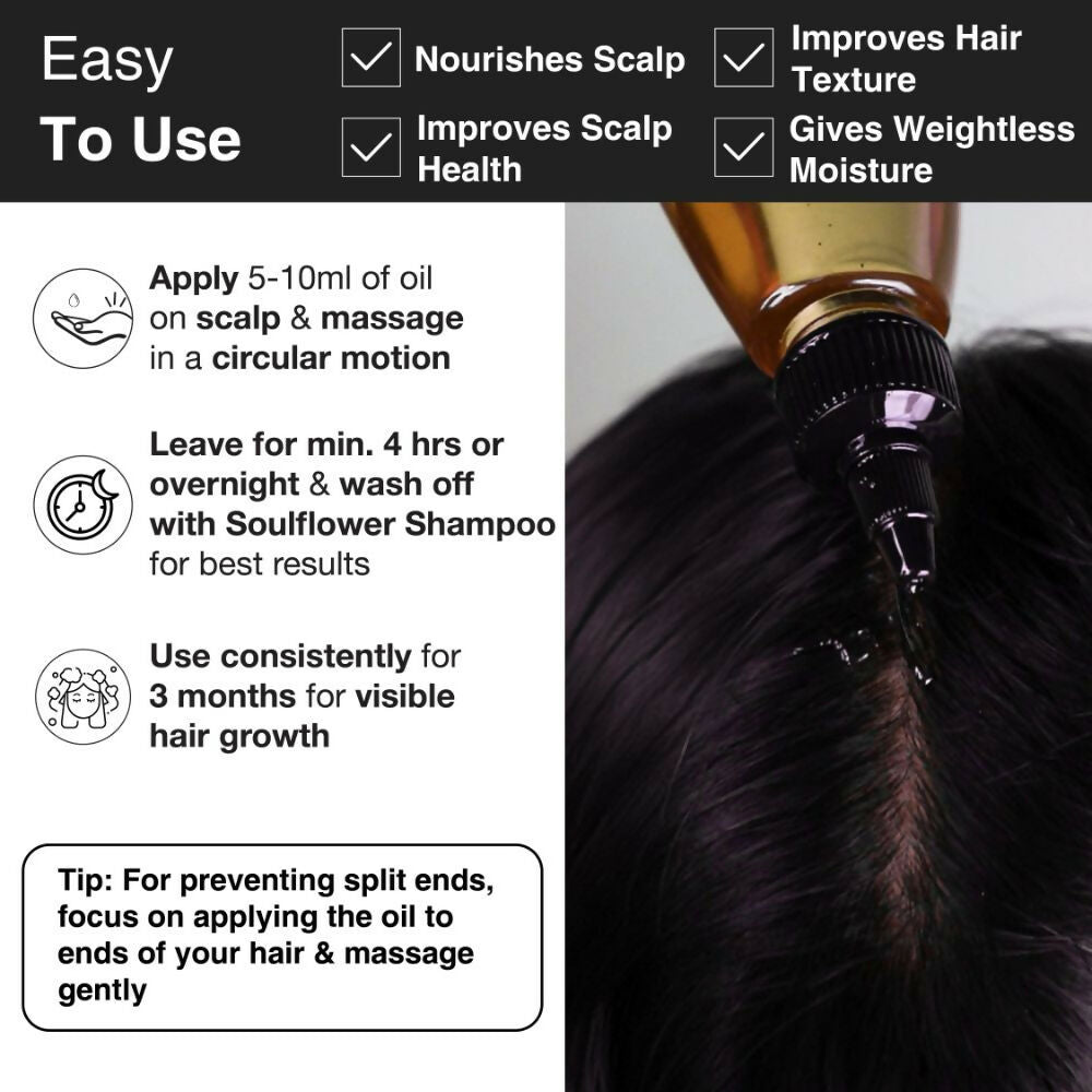 Soulflower Rosemary Mint Hair Growth Oil For Hair Fall & Dandruff Control, Light Hair Oil