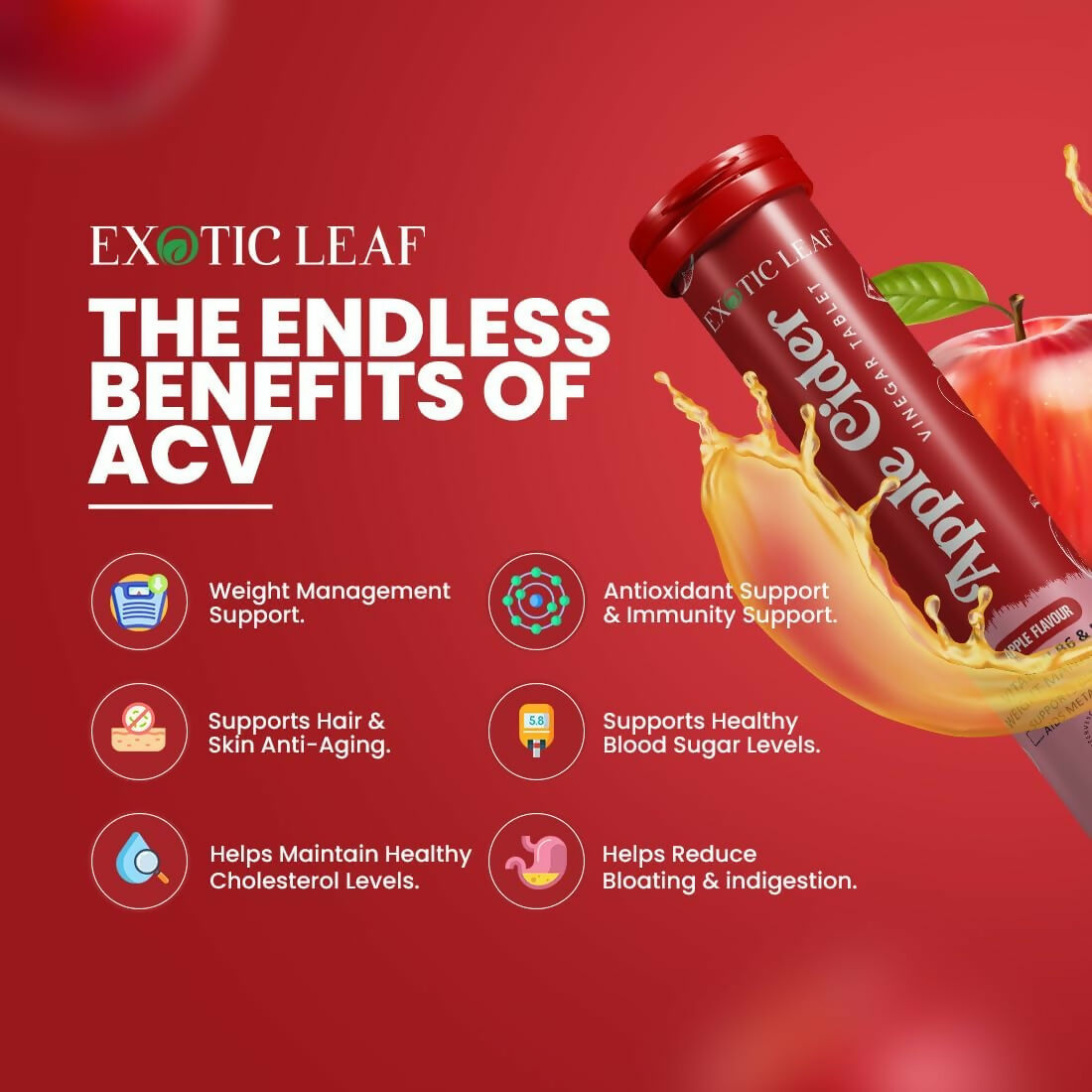 Exotic Leaf Apple Cider Vinegar Tablets