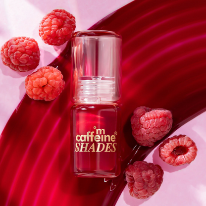 mCaffeine Shades Lip & Cheek Glow Tint Longlasting, Blendable Dewy Finish - Raspberry