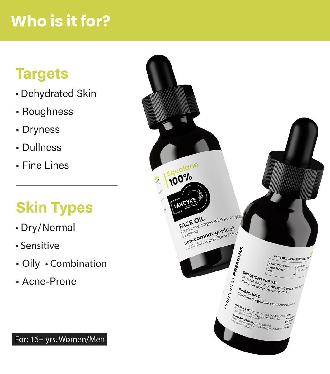 Vandyke Squalane 100% Face Oil