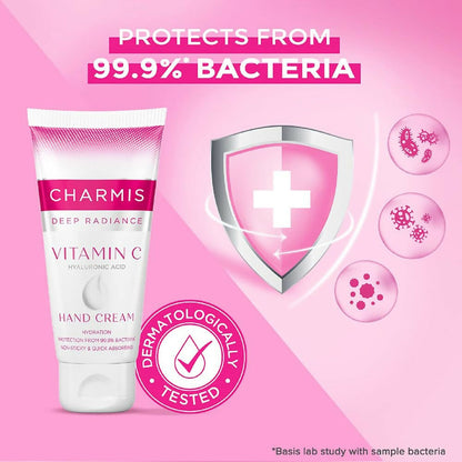 Charmis Deep Radiance Vitamin C Cream for Hands with Hyaluronic Acid