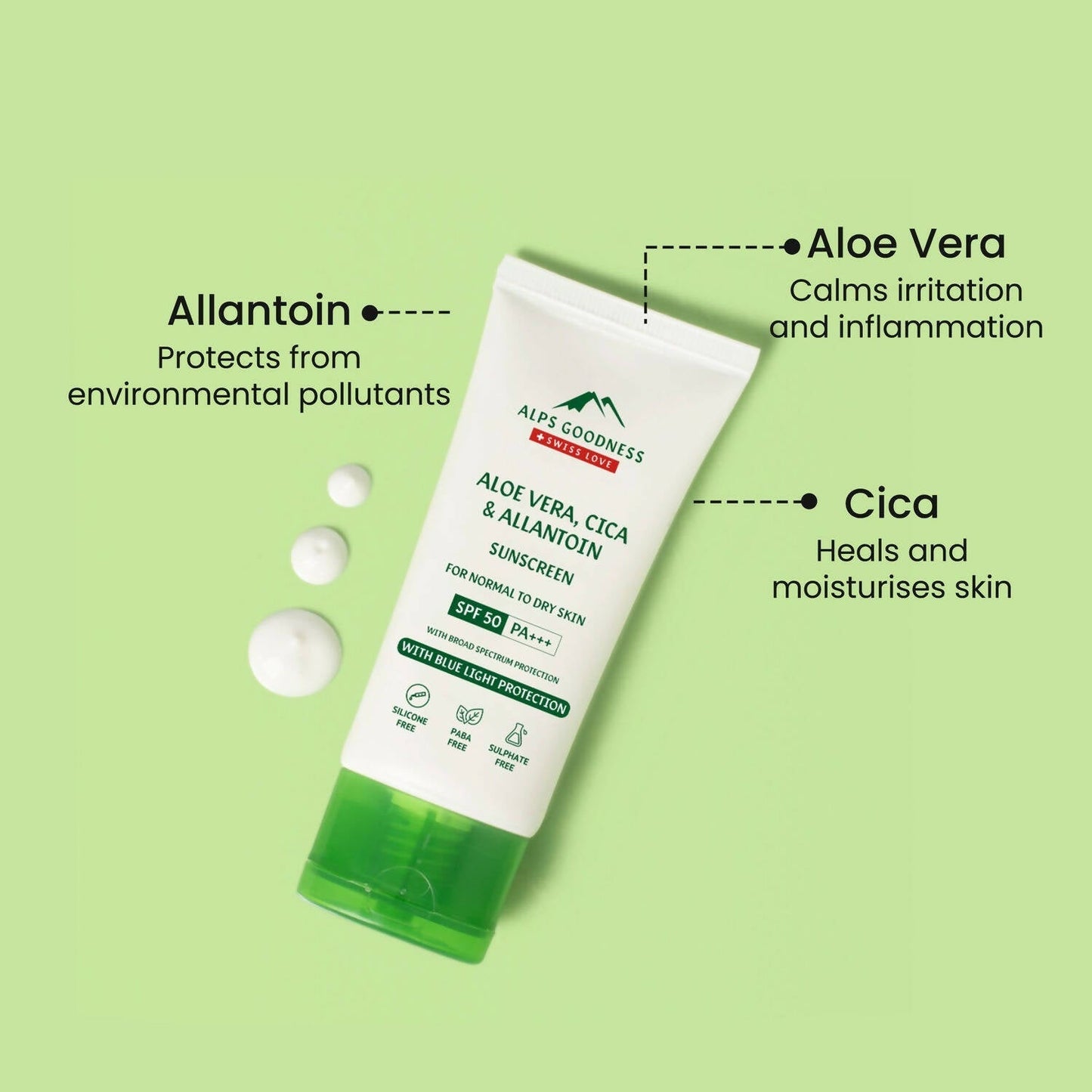 alps goodness blue light protection sunscreen for normal to dry skin spf 50 pa with aloe vera cica allantoin buy in usa