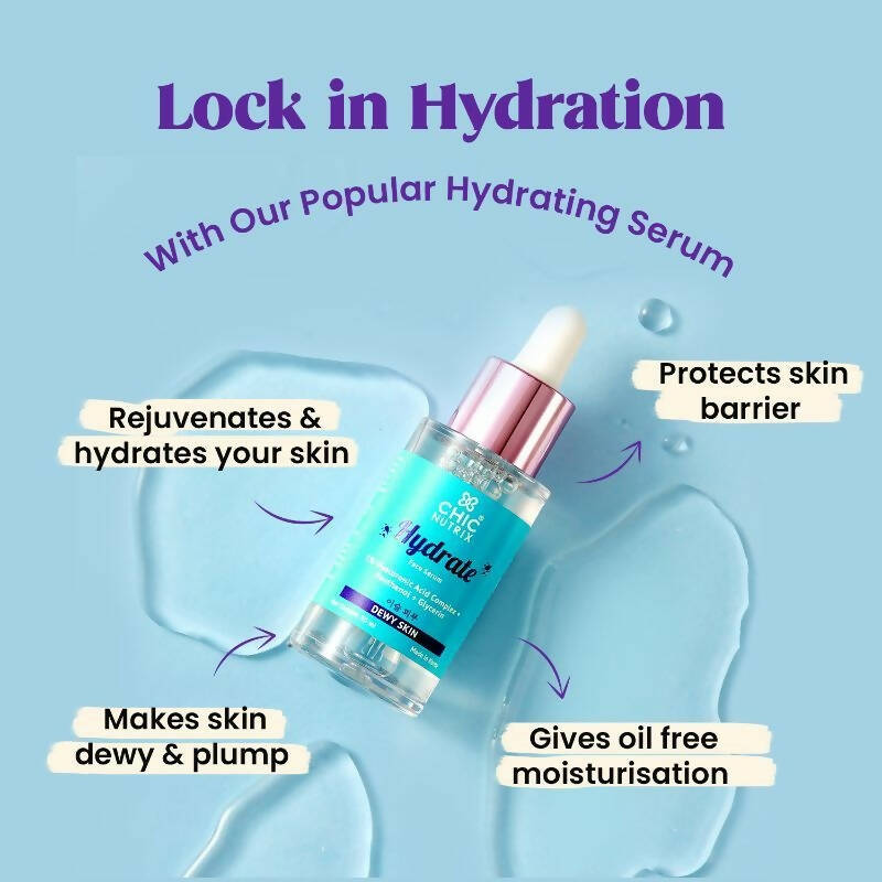 Chicnutrix Korean Hydrate Face Serum – 5% Hyaluronic Acid Complex For Skin Hydration & Skin Barrier Repair, Korean Skincare