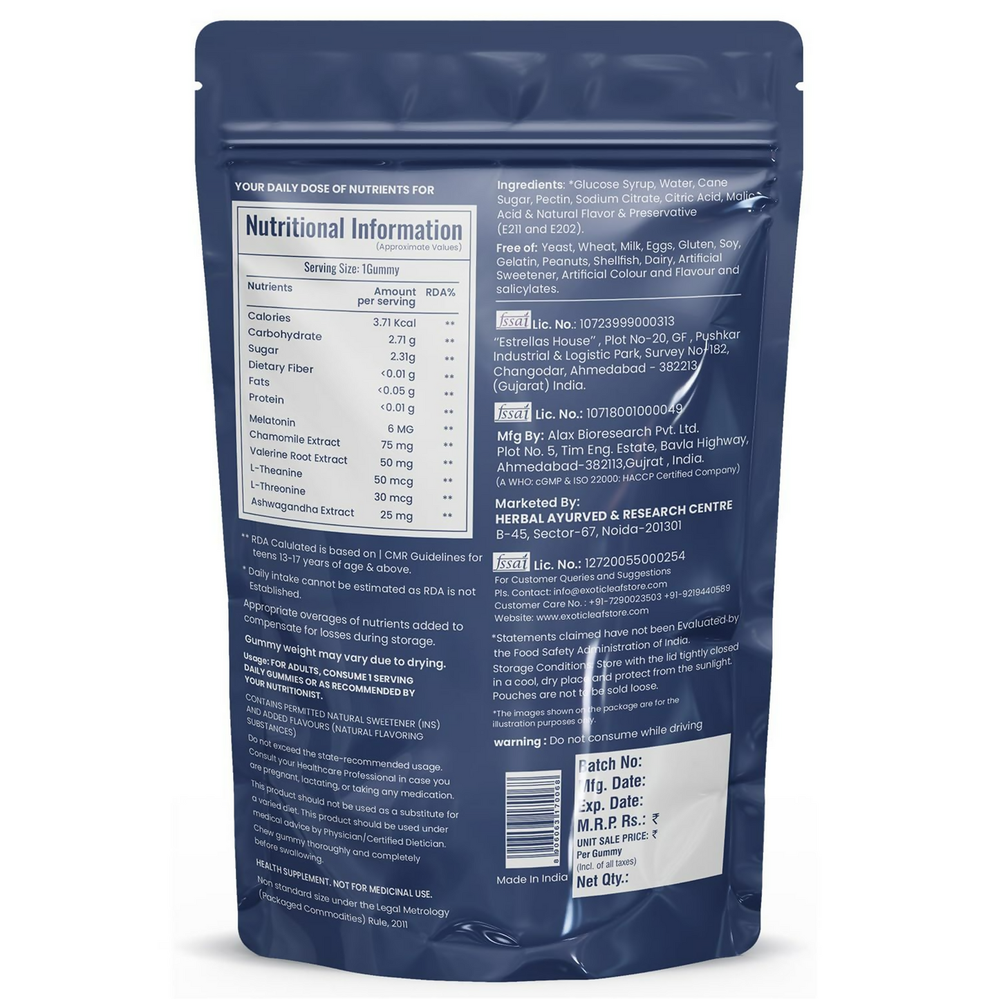 Exotic Leaf Melatonin Gummies