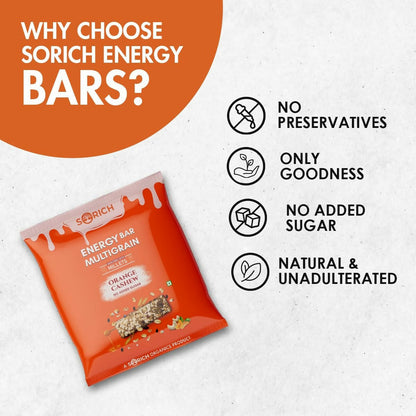 Sorich Organics Multigrain Energy Mini Bars Orange Cashew