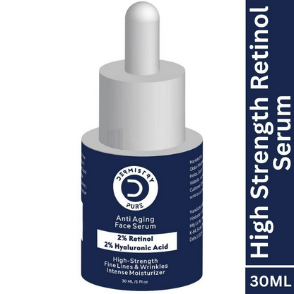 Dermistry 2% Retinol Hyaluronic Night Moisturizer Cream Serum For Anti Aging Fine Lines & Wrinkles