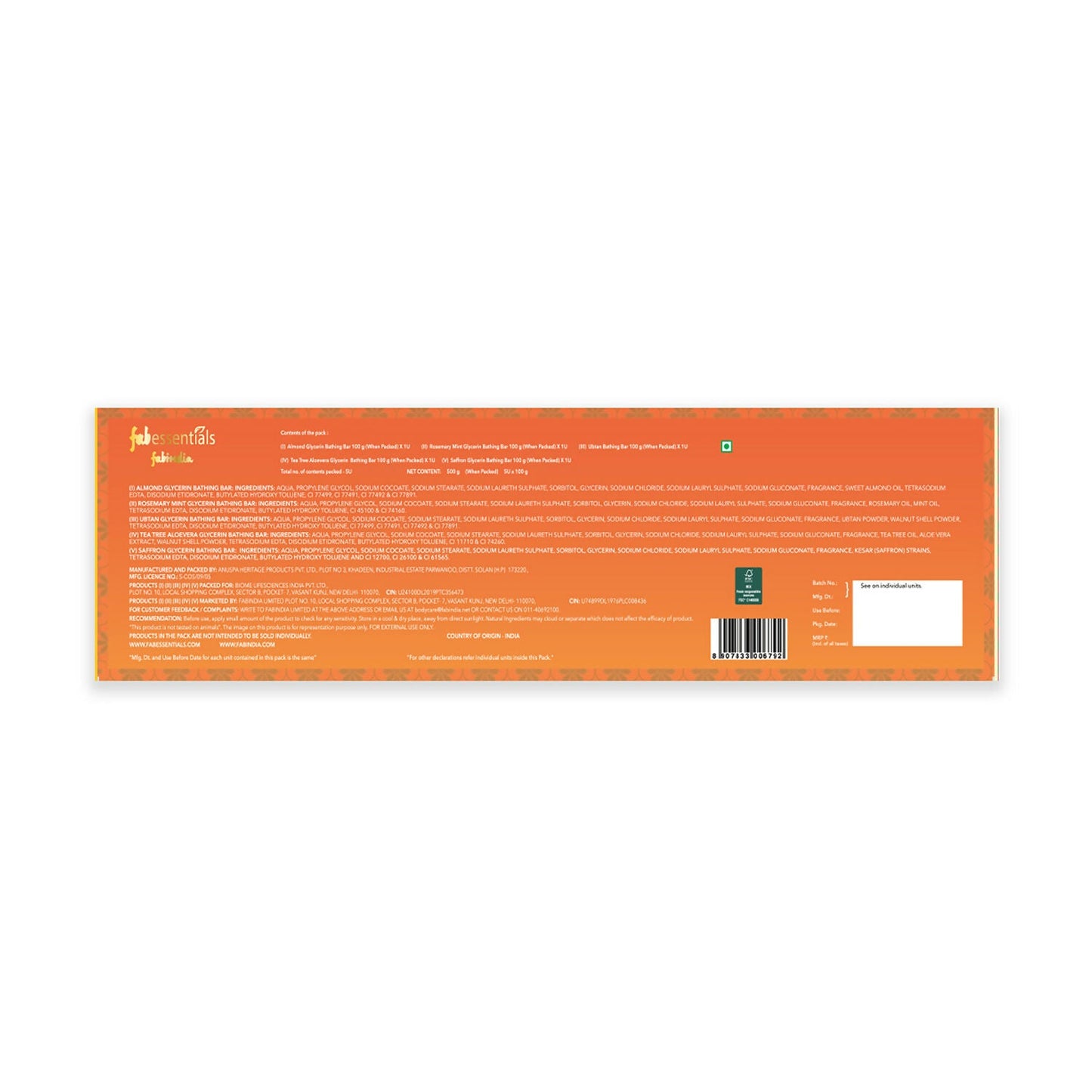 Fabessentials Botanical Assorted Bathing Bars Combo