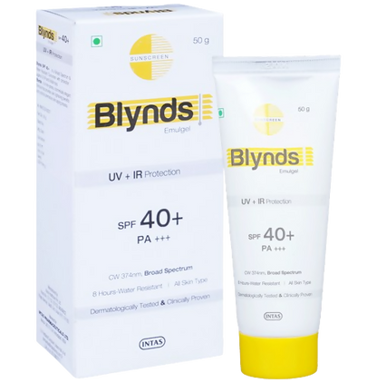 Intas Blynds Emulgel Sunscreen with UV+IR Protection SPF 40+ PA+++ & Water-Resistant
