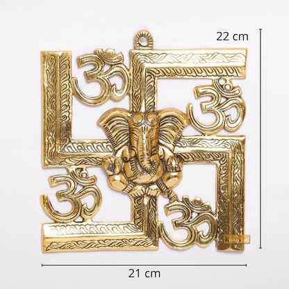 KridayKraft Ganesha Metal Statue Ganpati Wall Hanging Sculpture