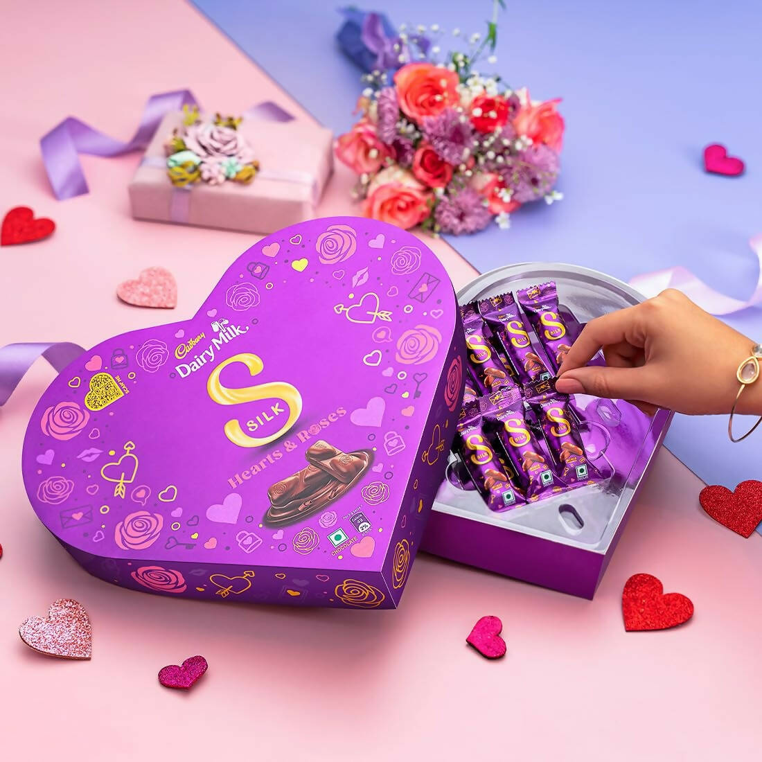 Cadbury Dairy Milk Silk Heart Shaped Valentine's Day Chocolate Gift Box