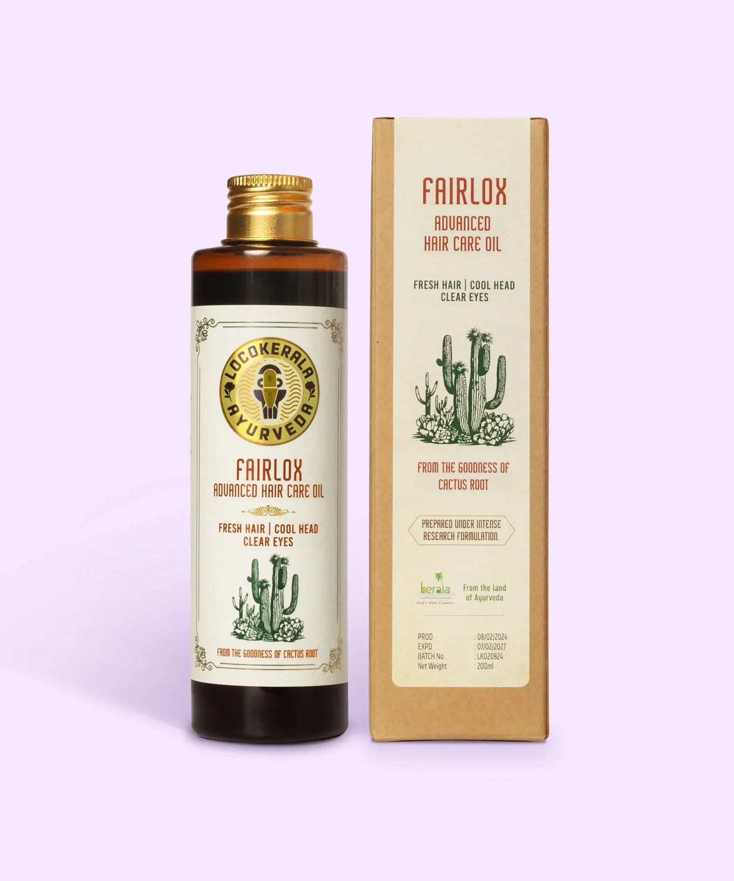 LocoKerala Fairlox Advanced Hair Oil – Ayurvedic Elixir for Strong & Vibrant Hair