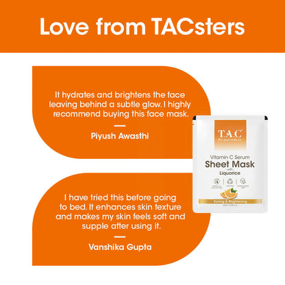 TAC - The Ayurveda Co. Vitamin C Serum Sheet Mask | Natural Skin Brightness - DrMediCart