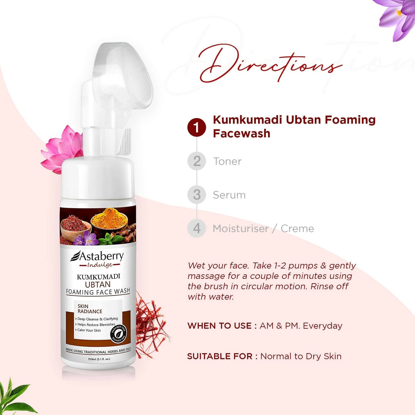 astaberry indulge kumkumadi ubtan foaming face wash buy in usa