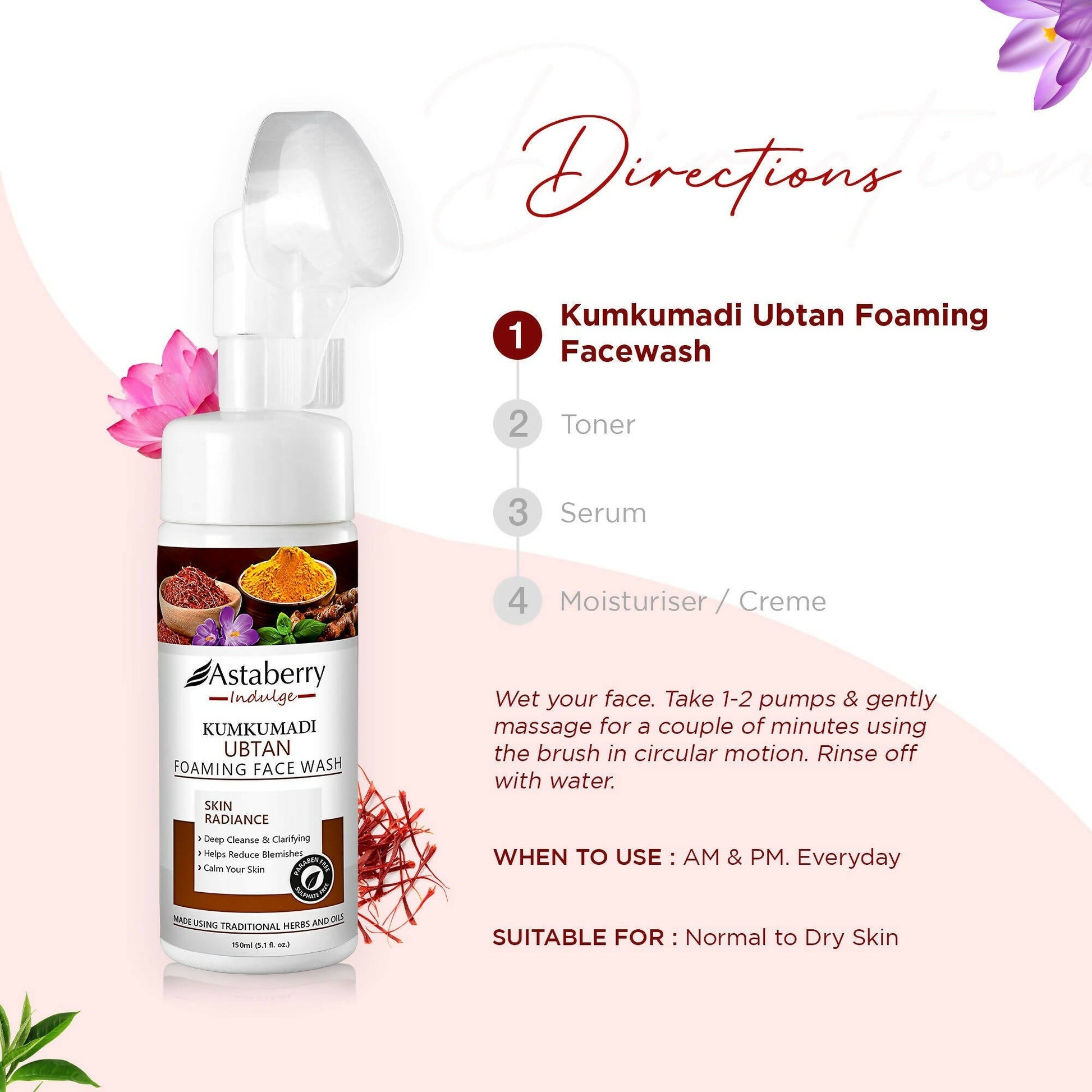 astaberry indulge kumkumadi ubtan foaming face wash buy in usa