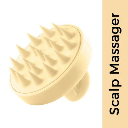 Nykaa Naturals Scalp Massager Brush For Blood Circulation & Natural Hair Growth - Yellow